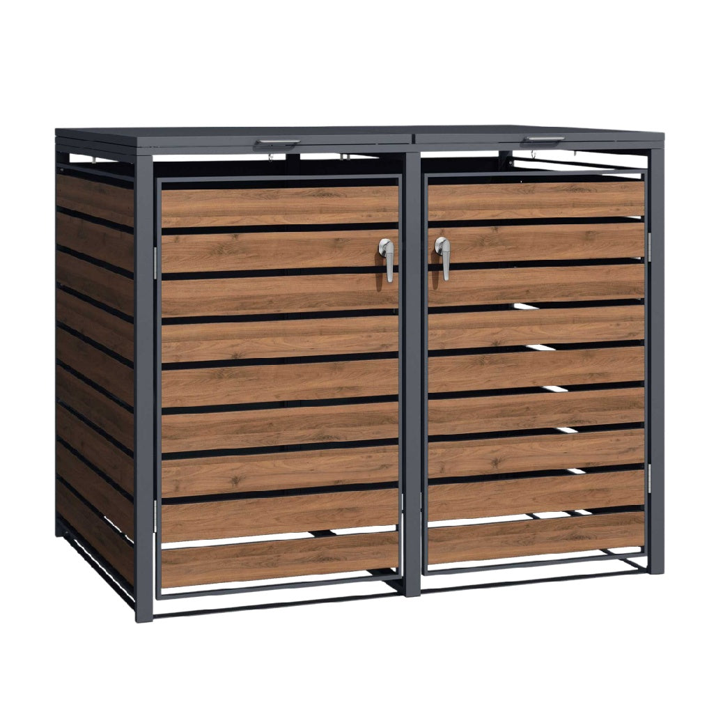 Outdoor Storage Cabinet for Yard Use in Wood and Metal - 120 x 80 x 90