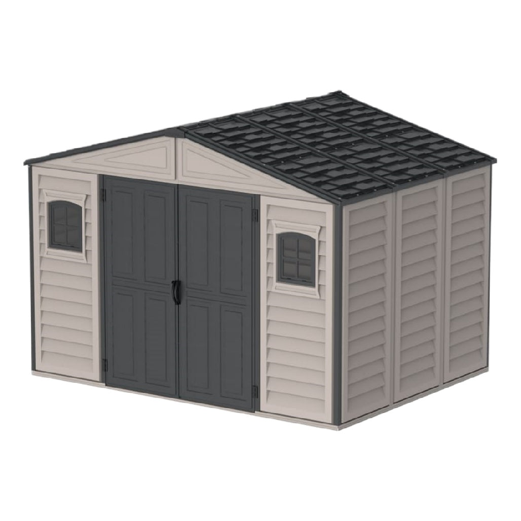 Outdoor storage shed for gardening tools in durable resin - 180 x 120 x 120
