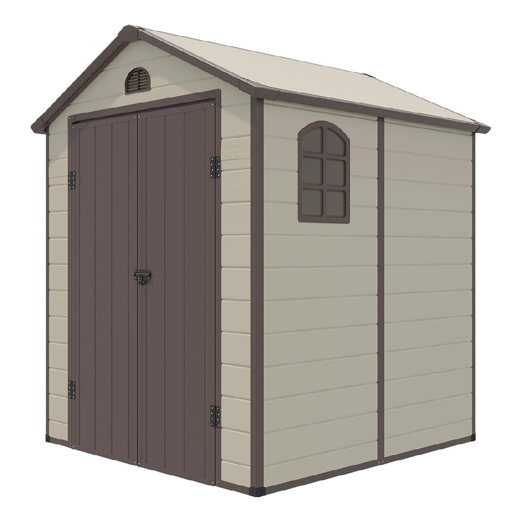 Outdoor storage shed for garden use in durable resin - 150 x 100 x 200